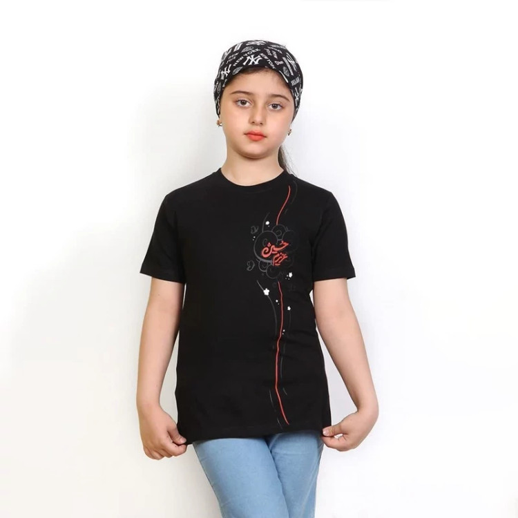 تیشرت مشکی دخترانه عزیزم حسین